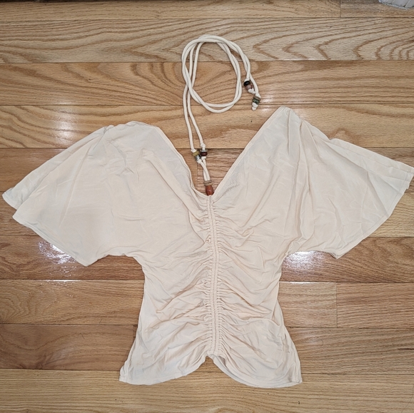 8. NWOT A.L.C. NINA RUCHED HALTERNECK TIE TOP - Picture 2 of 5